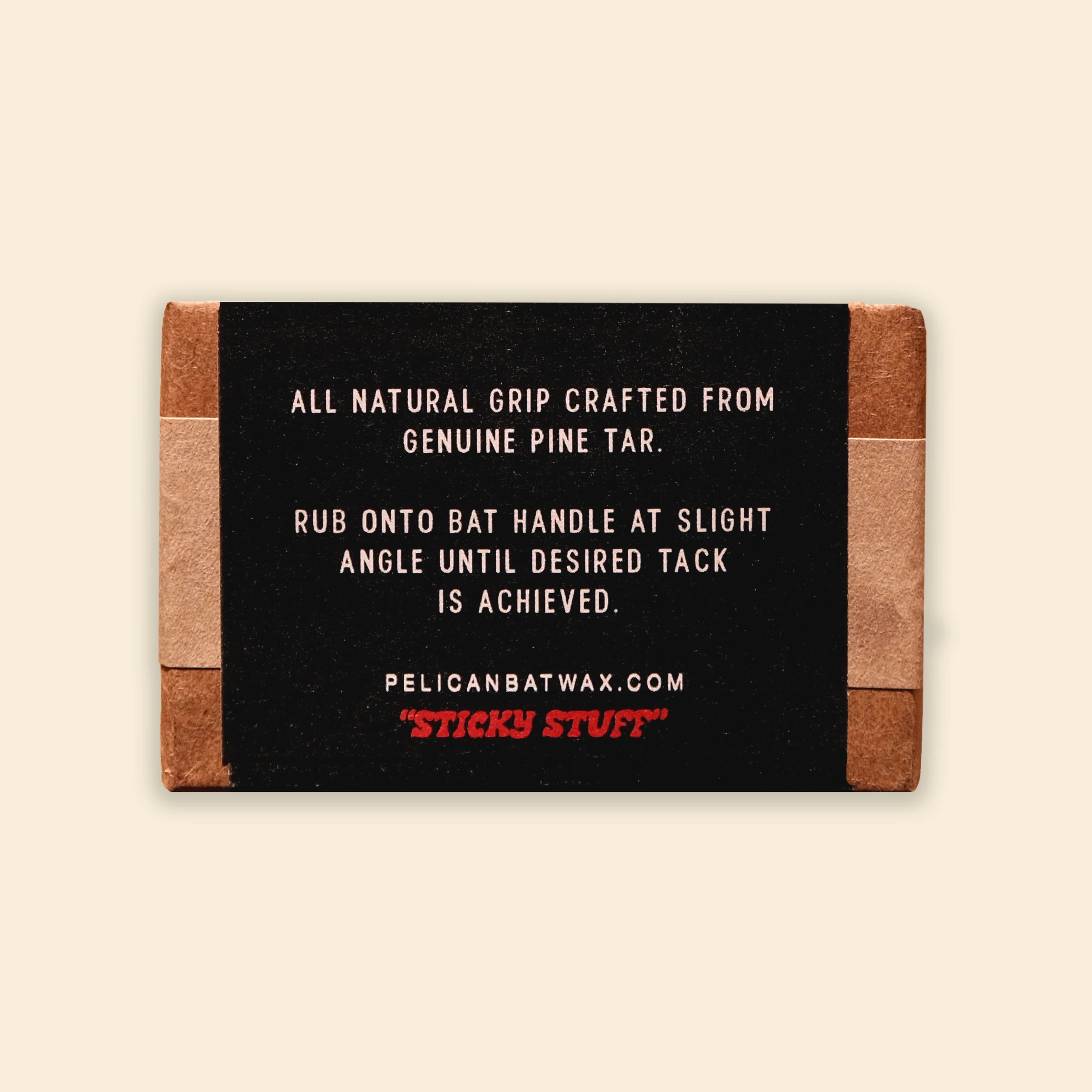 Classic pine tar baseball bat grip enhancer back